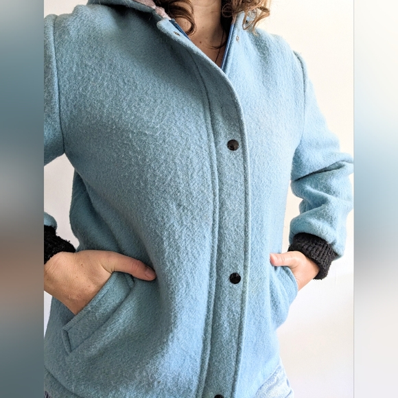 Arctic-Style Wool Parka - 80's Canadian Sportswear Winter Jacket - Fur Trim - Picture 5 of 10